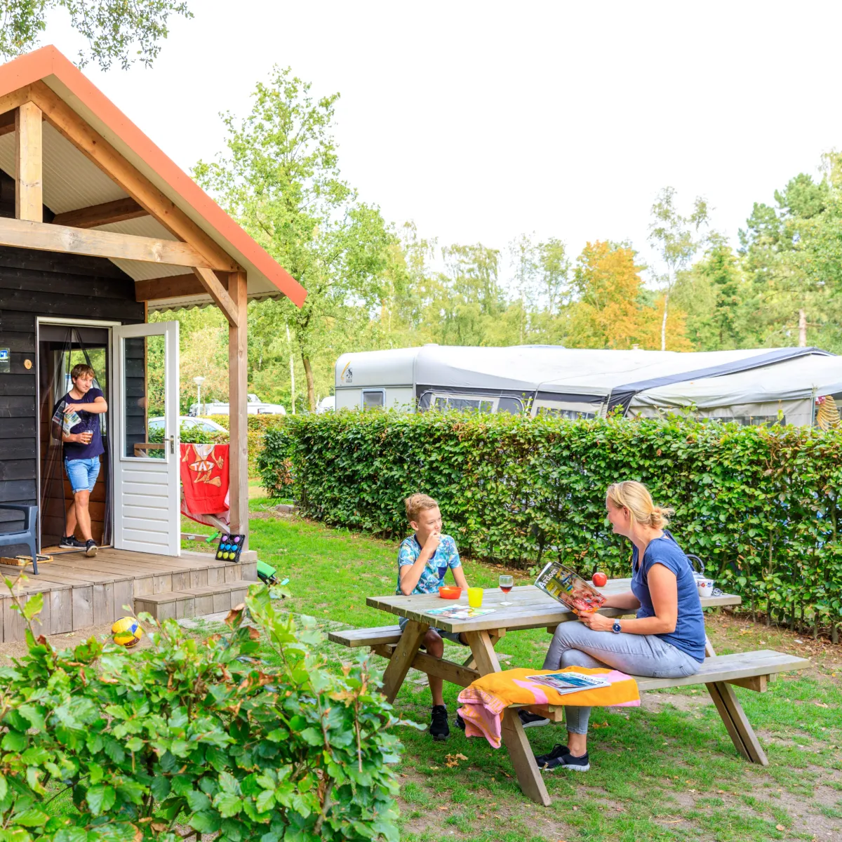 Camping de Zandhegge Veluwse Trekkershut buitenkant